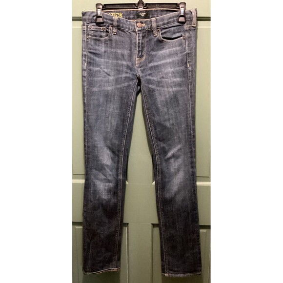 J.Crew Womens Size 27R Matchstick Stretch Straight Leg Low Rise Blue Denim Jeans - Picture 1 of 7